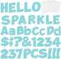 237 Pcs Glitter Bulletin Board Letters, Numbers and Punctuation, Poster Board Letters Alphabet Cut Out Cardboard Letters Accessories for Classroom Display Decorating Supplies 4inch (Light Blue)