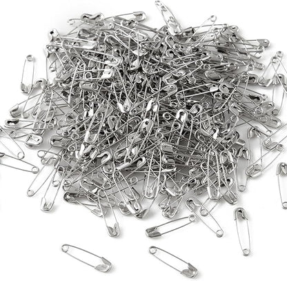1000PCS Safety Pins, 0.75In/19mm Small Fastening Pins, Rust Resistant Nickel Plated Steel Set for Crafting, Sewing, Jewelry Making Fabric, Rimming Fastening Clip Button for Garment Hang Tag (Silver)