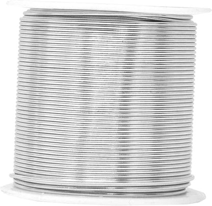 Mandala Crafts 18 Gauge Anodized Aluminum Craft Wire for Jewelry Making - 450 FT Colored Flexible Silver Black Wire - Bendable for Bonsai Armature Crafting Sculpting