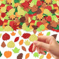 300Pcs Fall Foam Leaf Stickers, Autumn Glitter Maple Leaves Self Adhesive Foam Stickers Thanksgiving Party Favors DIY Crafts Decorations