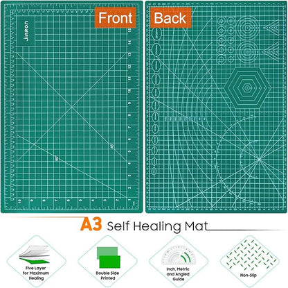5 Pack Self Healing Sewing Mat, JIARON 12'' x 18'' Cutting Mats for Crafts, Double Sided 5 Layers Craft Cutting Mat for Sewing, Crafts, Scrapbooking Mat.