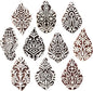 Royal Kraft Flower Wooden Printing Stamps (Set of 10) - DIY Henna Fabric Textile Paper Clay Pottery Blocks Htag2179