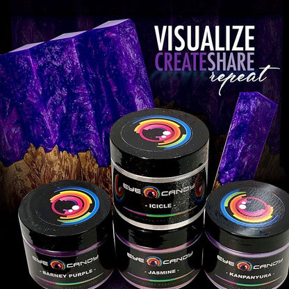 Eye Candy Pigments Premium Purple Mica Powder - Kanpanyura (50gr) - for Epoxy, Resin, Soap, Paint, Woodworking, Acrylic Pouring, Bath Bombs, Fishing Lures - DIY Arts and Crafts Additive