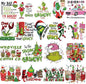 Christmas Iron on Decals Transfer, Funny Christmas Heat Transfer Stickers Iron on Patches for Clothes T-Shirts Pillow Cover Hoody Bag Xmas DIY Craft Supplies Vinyl Stickers (18PC-A)