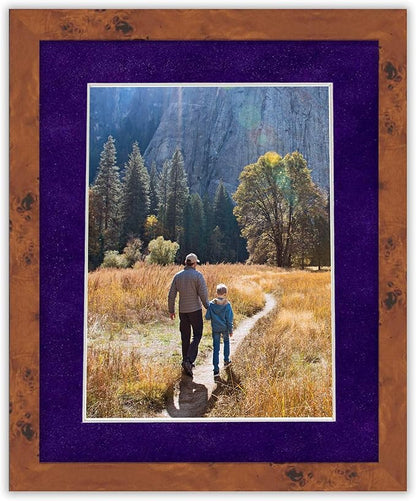 8x10 Mat Bevel Cut for 5x8 Photos - Acid Free Purple Crocus Suede Precut Matboard - For Pictures, Photos, Framing - 4-ply Thickness