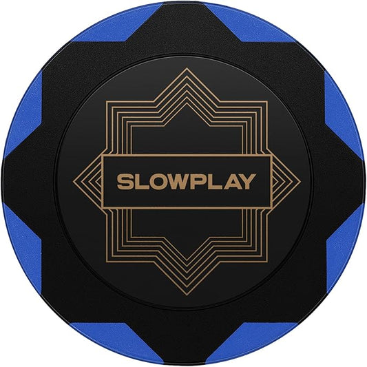 SLOWPLAY Nash Clay Poker Chips, 14 Grams Heavyweight Clay Composite, 40mm Large Chips in Bulk, Pack of 50 in Blue Without Denomination