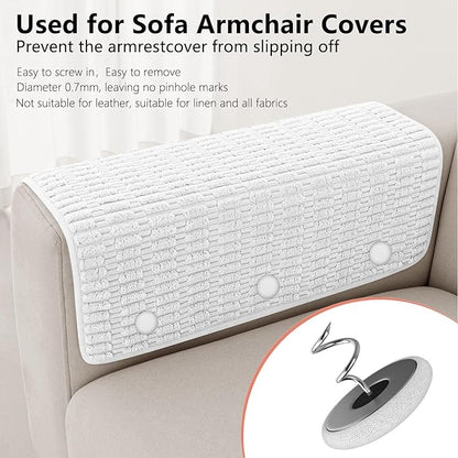12 Colors Fabric Covered Button Twist Pins Dust Ruffle Pins- for Sofa，Upholstery，Armchair Caddies, Armrest Covers,Bed Skirts, Slipcovers, Headliners (Rice White, 24)