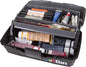 ArtBin 6891AG 1-Tray Art Supply Box, Portable Art & Craft Organizer with Lift-Up Tray, [1] Plastic Storage Case, Gray/Black