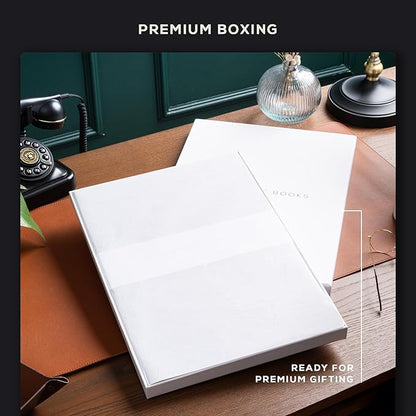 Beechmore Books A3 Sketchbook – 11.7x16.5 Premium Vegan Leather Bound Extra Large Sketch Book Hardcover, 160gsm 160 Perforated Ivory Pages, Blank Sketch Pad, Gift Boxed, Back Pocket, Ribbon Bookmark