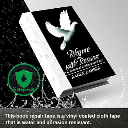 Book Repair Tape - Self Adhesive Matte Book Binding Tape for Reinforcing Protecting, and Covering Mending Books Old Books - 2 Inch Wide x 50 FT Long, White