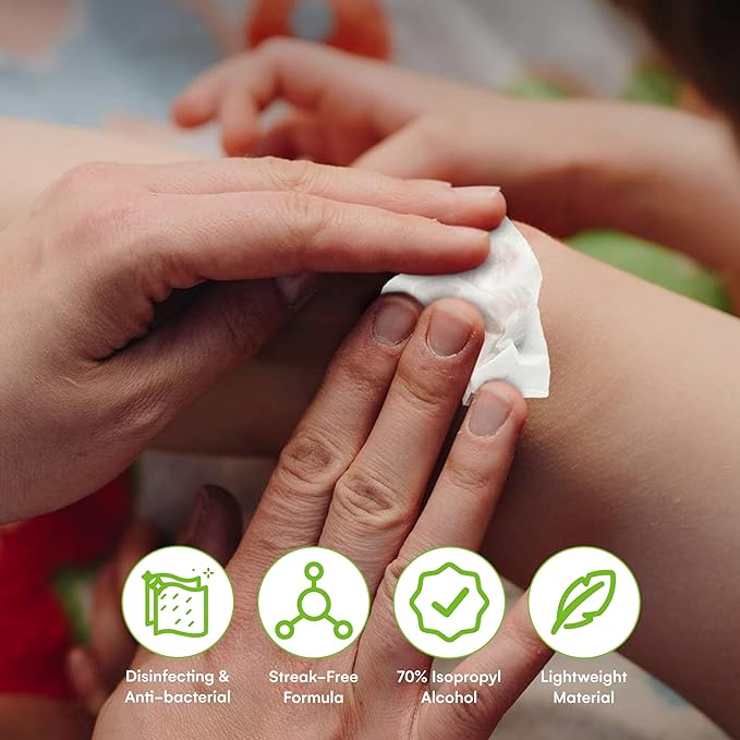 Alcohol Wipes | Individually Wrapped Alcohol Prep Pads with 70% Isopropyl Alcohol, Great for Medical & First Aid Kits | Sterile, Antiseptic 2-Ply Alcohol Swabs - 200 count