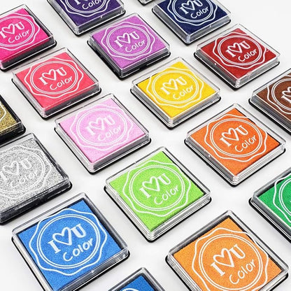 Washable Ink Pads for Kids Rubber Stamps, 20 Colors Stamp Ink Pads, Fingerprint Crafts Stamp Pad for Kids, Paper, Scrapbooking, Wood Fabric