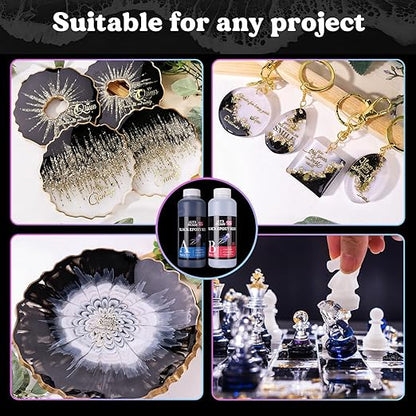 LET'S RESIN EPOXY RESIN Black Resin Epoxy,44OZ Bubble Free & High-Gloss Epoxy Kit,Self Leveling epoxy and Hardener for Art Crafts,Jewelry Making,Resin Molds