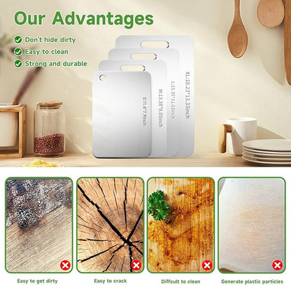 Titanium Cutting Board - 2025 New Upgrade 100% Pure Titanium Cutting Boards for Kitchen Double Sided Non Toxic Cutting Board,Hygiene Durable Dishwasher Safe Chopping Board (M:13.38IN*9.05IN)