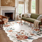 Beeiva Living Room Area Rug 6 x 9 - Scalloped Floral Printed Boho Flower Rugs for Bedroom Playroom Soft Non Slip Large Aesthetic Carpet for Nursery Dorm Office(Beige,6x9ft)