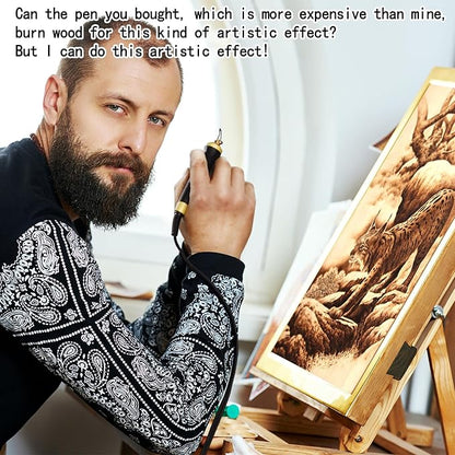 LH55-1 wood burning kit,wood burning tool,digitally adjustable temperature wood burner kit,professional wood burner tool kit for adults beginners craft,pyrography pen (LH55-A pen)
