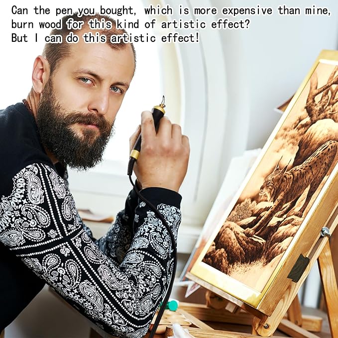 Wood Burning Tool, Wood Burner kit Pen 25~750℃, Wood Burning kit with Digital Thermometer Temperature Adjustable Temperature, 2 pyrographic Wood Burning pens, 30 Wood Burning Pen Tips