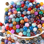 100PCS 8MM Mixed Color Stone Beads Round Loose Spacer Gemstone Beads for Jewelry Making DIY Bracelet Necklace Crystal