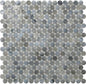 Mixed Gray Penny Round Mosaic Glass Tile – Sample Swatch- 4"x5" - Luxurious Design for Bathroom Walls, Kitchen Backsplash, Shower Walls - Elegant Wall Decor - NOT Peel and Stick Tile