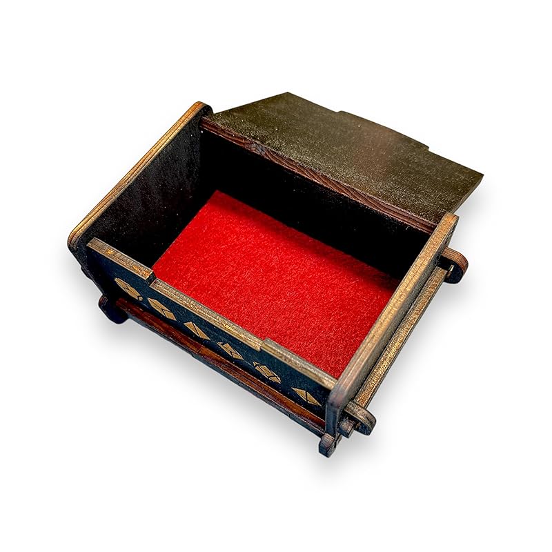 Dice Box - BLACK - 6x4x3 Also holds jewelry and great for desks and desk top items (Beholder)
