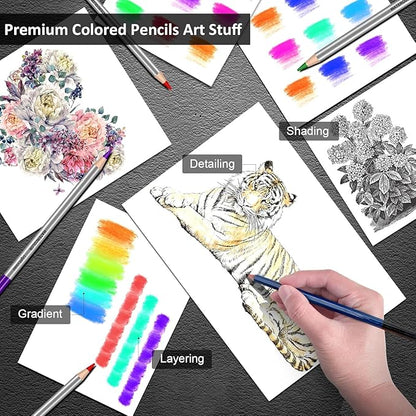 Art Supplies Drawing Kit, 74Pcs Drawing Pencils for Sketching - Include Colored, Graphite, Colored, Metallic, Charcoal Pencil, Ideal Gift for Beginners & Professional Artists Teens & Adults
