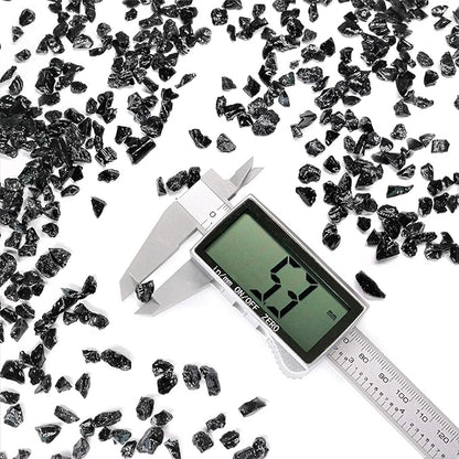 Crushed Glass for Resin Art - 3-6mm Black, 1.5lb | Broken Glass Pieces for Crafts, Vase Filler & Fire Pit Media