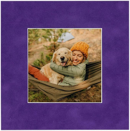 8x10 Mat Bevel Cut for 5x8 Photos - Acid Free Purple Crocus Suede Precut Matboard - For Pictures, Photos, Framing - 4-ply Thickness