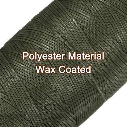 uxcell 150D 0.8mm Flat Waxed Thread 284 Yards Polyester Leather Sewing Waxed String Hand Stitching Waxed Cord for Leather Stitching Sewing Bookbinding DIY Craft Dark Green
