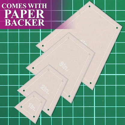 Quilting Acrylic Template Set | Precision Tools for Quilting Enthusiasts | Tumbler Blocks Design | Includes Sizes 4", 3", 2", 1" | 1/8 Clear Acrylic | 1/4" Seam Allowance for Accuracy