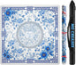 Mahjong Mat for Table 33x33 Inch, No-Crease, Anti-Slip, Noise-Reducing American Mahjong Mat, Mahjong Table Mat with Carry Bag,Neoprene Mahjong Mat for Poker, Card, Board(Blue)