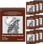 TKOOFN 5.5" x 8.5" Sketch Book, Pack of 10, 600 Sheet Top Spiral Bound Premium Sketchbook Drawing Pads(68lb/100gsm), Acid-Free Painting Paper for Adults Kids Artists Beginners