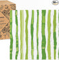 80 Pack Designer Cocktail Beverage Napkins, 3-Ply 5x5-inches Disposable Decorative Fall Winter Green and White Stripe Watercolor Napkin for Wedding Birthday Anniversary Party Baby Shower