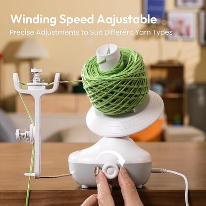 Etcokei Yarn Winder Crochet Kit, Electric Ball Winder for Knitting, Automatic Yarn Spinner Winder with Crochet Hook Set, Crochet Accessories, Ideal Helper for Knitting Lovers(White)