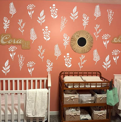 Floral Stencils for Crafts Reusable Flower Stencils for Painting on Walls Wildflower Stencil