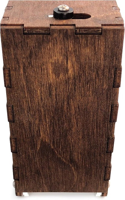 C4Labs Micro Travel Portable Dice Tower and Dice Vault | Fits Standard Seven Set of Dice (Walnut)