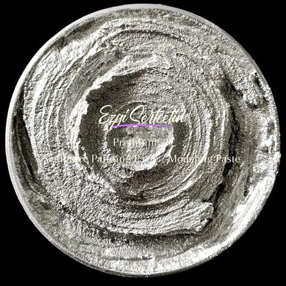 3D Sculpture Painting Paste|Texture Paste|Decorative Plaster|Ready to Use|Unique Colors|Ideal for Artwork|Stencil|Flowers|Texture|Art Relief| 6 oz (Metallic Silver)