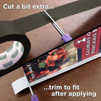 BookGuard 1-1/2 Inch Vinyl-Coated Cotton Cloth Bookbinding Repair Tape, 15 Yard Roll, Olive Green