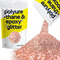 Hemway Polyurethane & Epoxy Resin Glitter 100g / 3.5oz Metallic Crystal Flake Additive for Flooring Jewelry Tumblers Glass Pigment - Extra Chunky (1/24" 0.040" 1mm) - Rose Gold