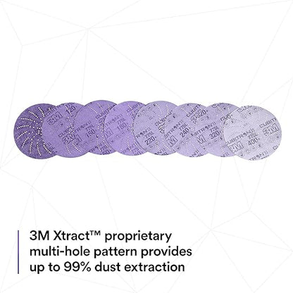 3M Xtract Cubitron II Hookit Clean Sanding Film Disc 775L, 220+, 5 in, Pack of 50 Hook and Loop Sanding Discs for Paint Preparation and Removal, General Sanding, Refining, Blending, and Featheredge