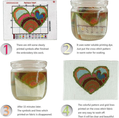 CROSSDECOR Cross Stitch Stamped Kits 11CT 13X11 inch Pre-Printed Cross-Stitching Starter Patterns for Beginner Kids or Adults, Embroidery Needlepoint Kits Christmas Bird