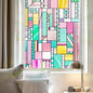 3D Stained Glass Window Privacy Film, Heat Control UV Blocking Static Cling Decorative Window Film for Bathroom,Front Door,Home Non Adhesive,23.6 x 35.4 inches Vibrant Reverie