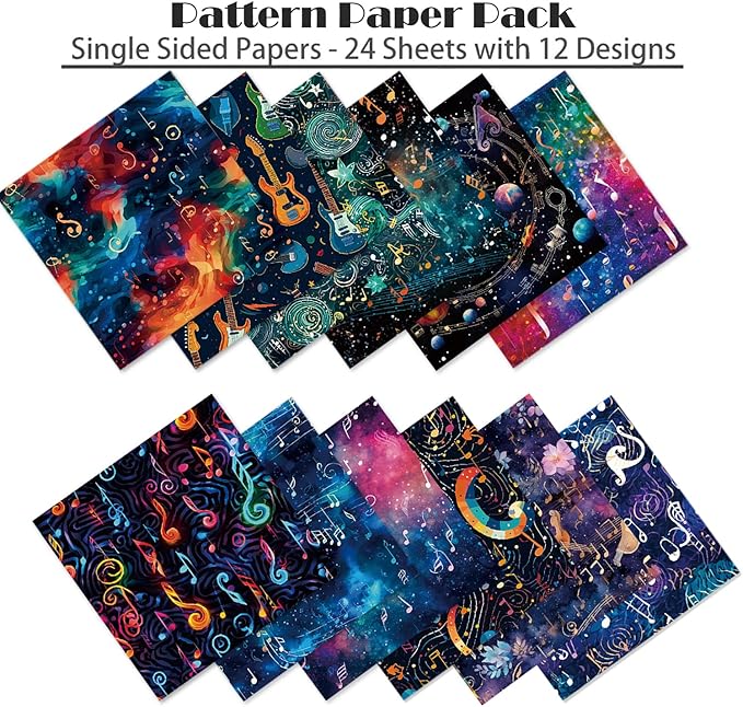 YASMEN 6"x6" Scrapbook Paper Pad - 24 Sheets of Patterned Cardstock for Card Making, Scrapbooking, Junk Journal, DIY Gift Cards - Single-Sided Decopodge Decorative Craft Paper