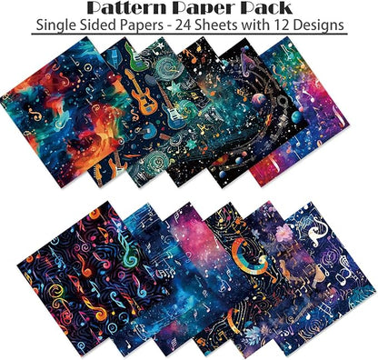 YASMEN 6"x6" Scrapbook Paper Pad - 24 Sheets of Patterned Cardstock for Card Making, Scrapbooking, Junk Journal, DIY Gift Cards - Single-Sided Decopodge Decorative Craft Paper