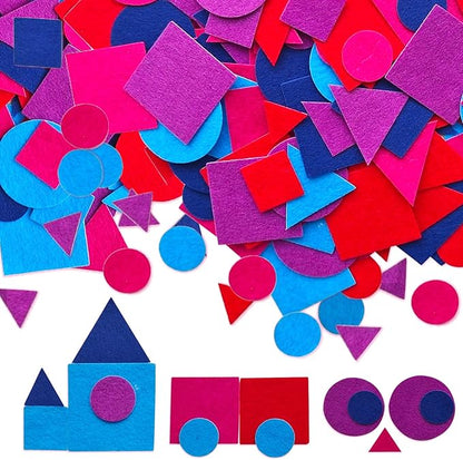 Jtnohx Geometric Stickers, Felt Stickers for Kids, Felt Geometric for Crafts, Craft Supplies for Scrapbooking 170pcs 1" to 2" Size