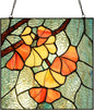 PA0005 Stained Glass Ginkgo Leaf Hanging Panel-10 Wx10 H Window Suncatcher Window Décor Tiffany Style Wall Décor Hanging Art