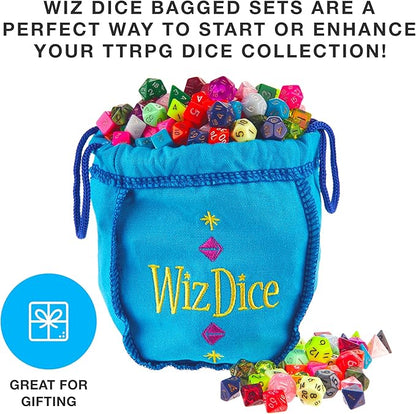 Wiz Dice Halfling's Haversack: Second Breakfast 10mm Miniature Polyhedral Dice (140-pack) 20 Sets of 7 Mini D&D Dice