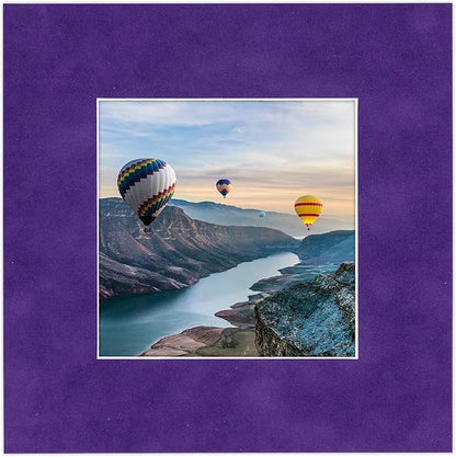 Pack of 25 Acid Free 11x14 Mats Bevel Cut for 8.5x11 Photos - Purple Crocus Suede Precut Matboards With Backing Boards and Clear Photo Mat Bags For Pictures, Photos, Framing - 4-ply Thickness