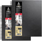 ARTEZA Watercolor Sketchbook 2-Pack, 64 Pages Each, 9x12 Inches – Spiral-Bound, 140 lb Cold Press Paper, Black Hardcover for Watercolor & Mixed Media