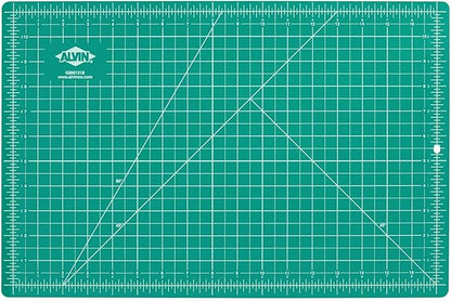 ALVIN GBM Self-Healing Cutting Mat 12 x 18 inch | Double-Sided Green/Black | 5-Layer Gridded Surface for Arts, Crafts and Sewing - Model GBM1218