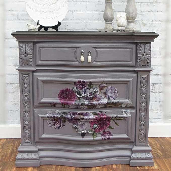 Dixie Belle Paint Company Chalk Finish Furniture Paint - Mason Dixon Gray (16oz) - Matte Charcoal Gray Chic Chalk Mineral DIY Furniture Paint